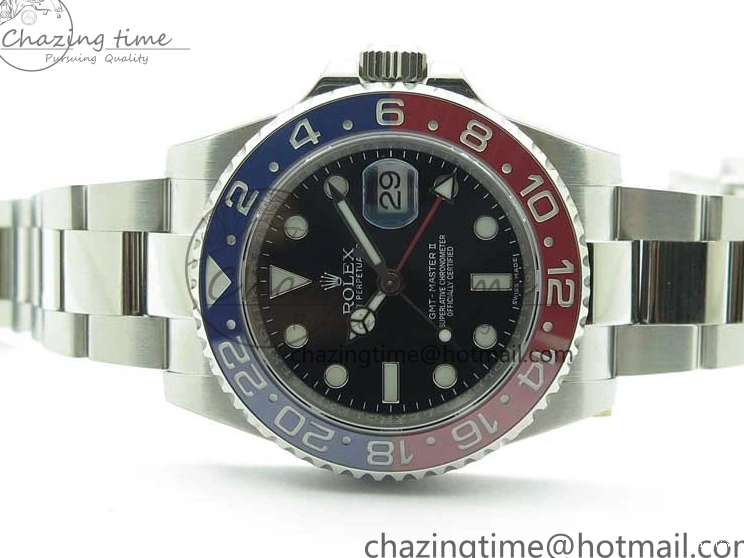 MiroTime 0413 GMT Master II 126719 BLRO Red Blue Ceramic 316L Steel ROF Best Edition Black Dial on SS Bracelet A Elegant 2654